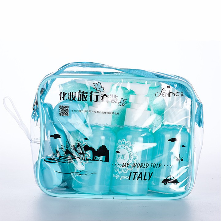 [FREESHIP 20K] Bộ chiết mỹ phẩm chai lớn vệ sinh cá nhân du lịch (có gương lược khăn mặt bàn chải) - MUÔN PHƯƠNG SHOP