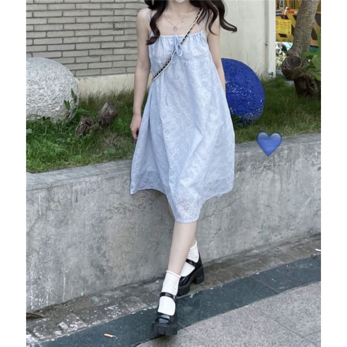 Đầm baby doll váy tiểu hai dây thư xanh mint ulzzang phong cách hàn quốc B500