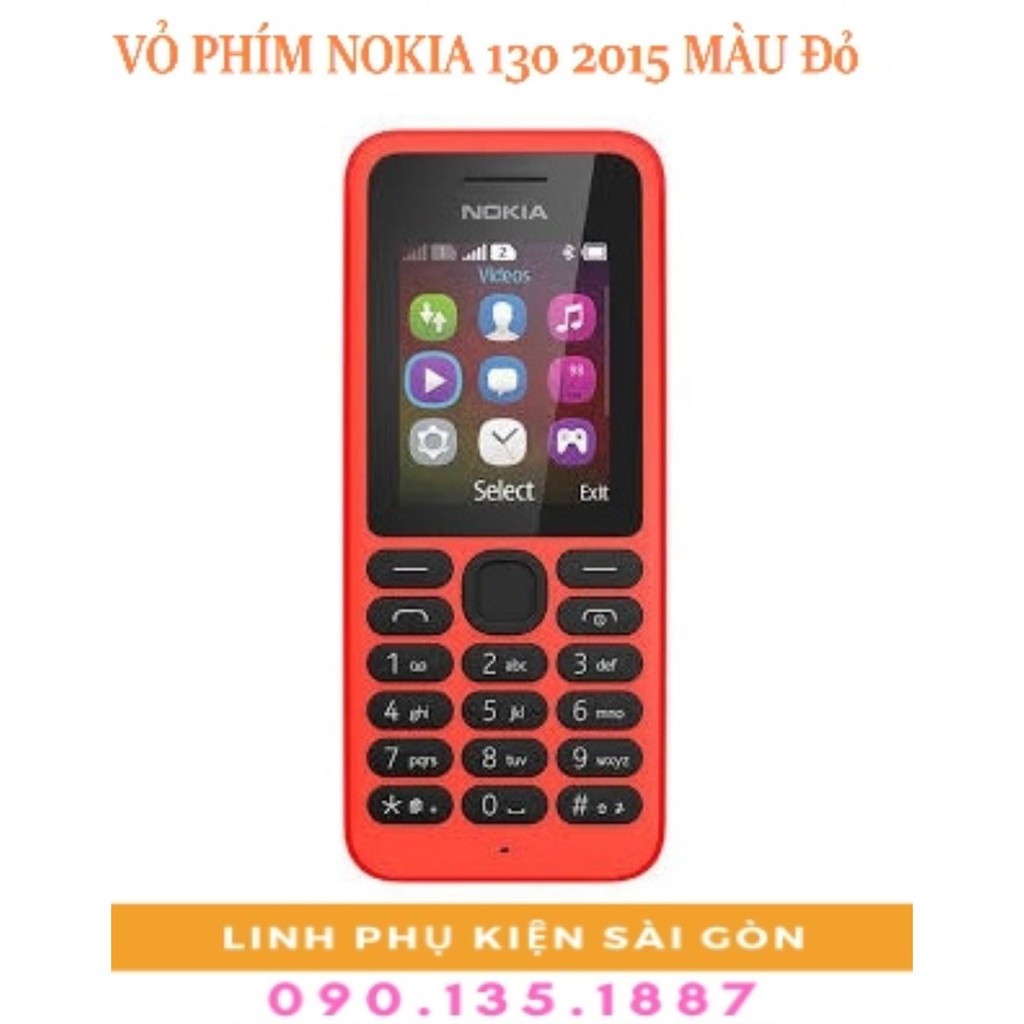 VỎ PHÍM NOKIA 130 2015 MÀU ĐỎ
