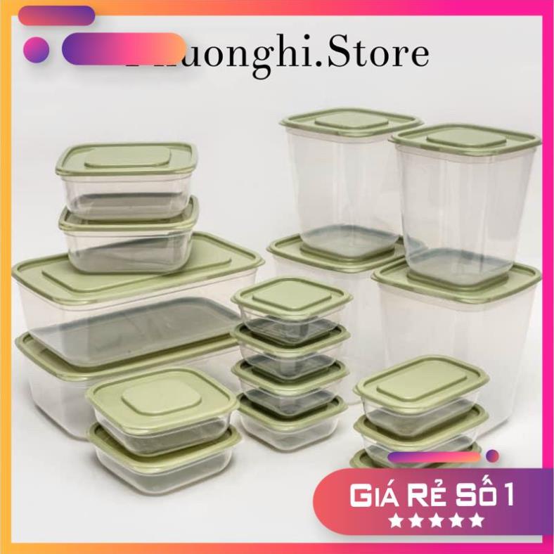 Set Hộp Nhựa Đựng Thực Phẩm 17 Món, Bộ Hộp Nhựa Cao Cấp Bảo Quản Thực Phẩm
