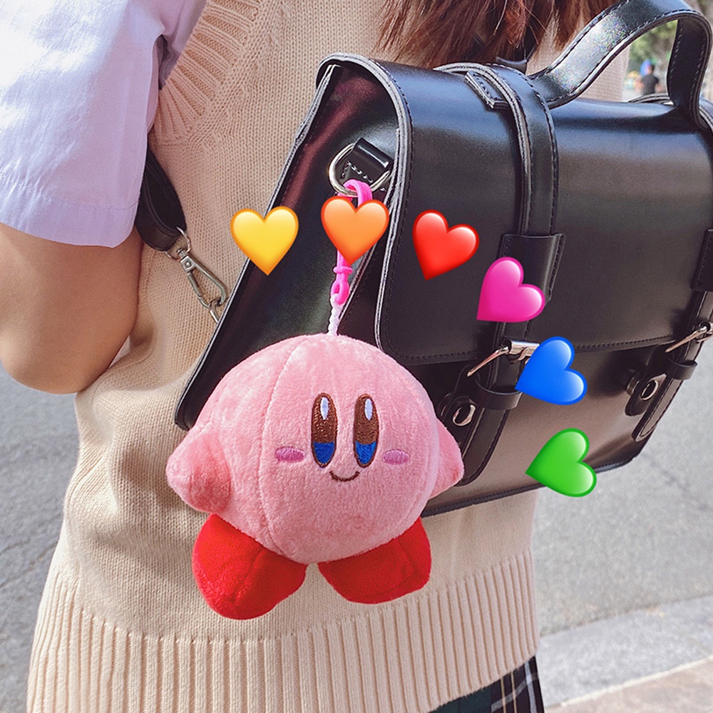 Móc khóa gắn hình Kirby nhồi bông mềm 10cm đáng yêu