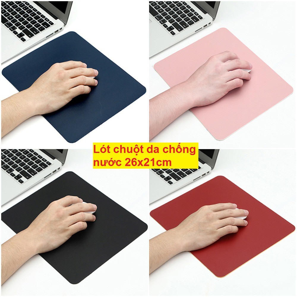 Miếng Lót Chuột, Lót chuột Chất Liệu Da Chống Nước, Chống Trượt 2 Mặt (26x21cm)