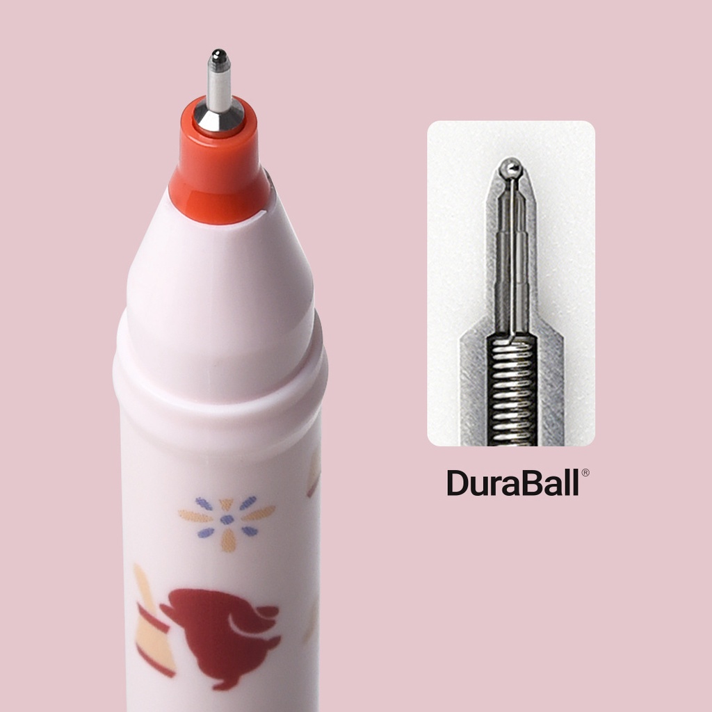 Bộ 3 bút bi gel KACO Jumbo Moon Rabbit ngòi 0.5 mực đen