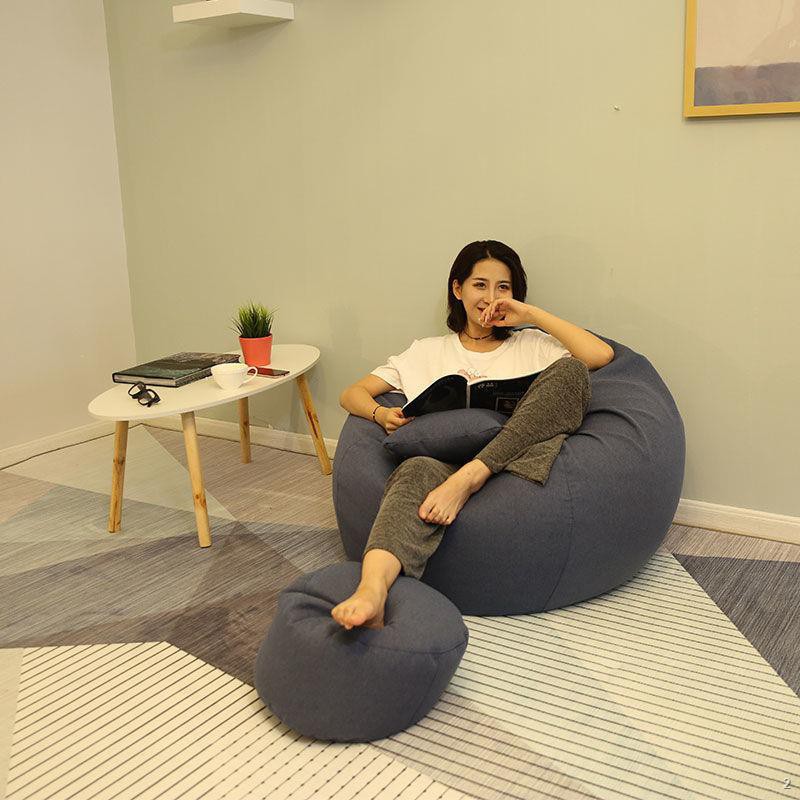 ☒▫✵ghế lười tatami Căn hộ đơn nhỏ bean bag sofa lưới sáng tạo ban công phòng ngủ màu đỏ thư giãn