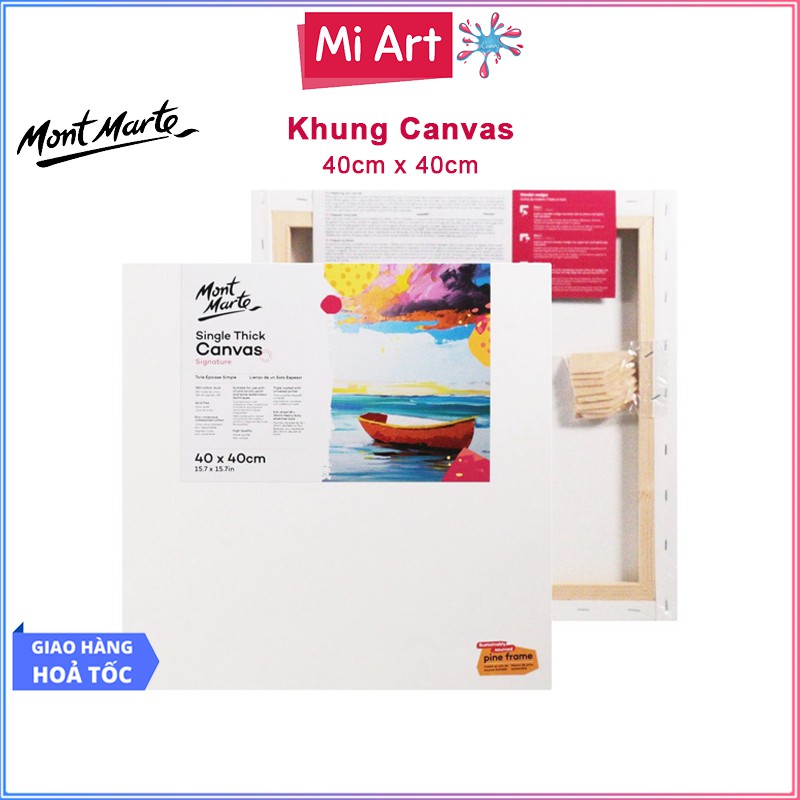 Khung Canvas 40x40cm Mont Marte Single Thick - CSST4040 - Canvas Vẽ Tranh, Toan Vẽ Tranh