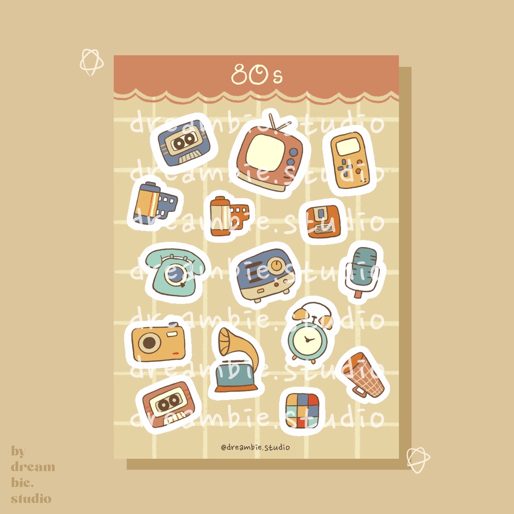 Dreambie | 80s sticker sheet | hình dán retro