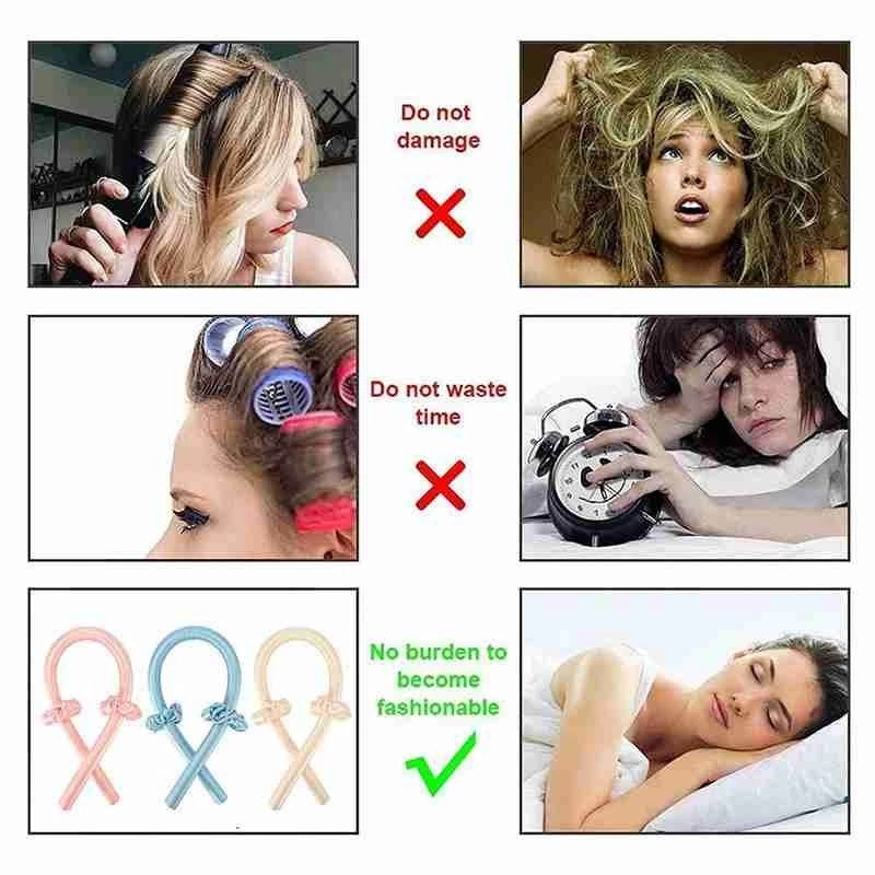 Dụng cụ uốn tóc dẻo không nhiệt tiện lợi khi ngủ