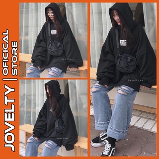 Áo hoodie unisex jovelty vá logo thêu this & that nỉ bông dày dặn