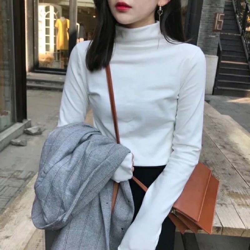 Áo giữ nhiệt nữ thu đông,áo thun nữ dài tay cổ lọ vải co giãn AGN32 nhiều màu sắc lựa chọn