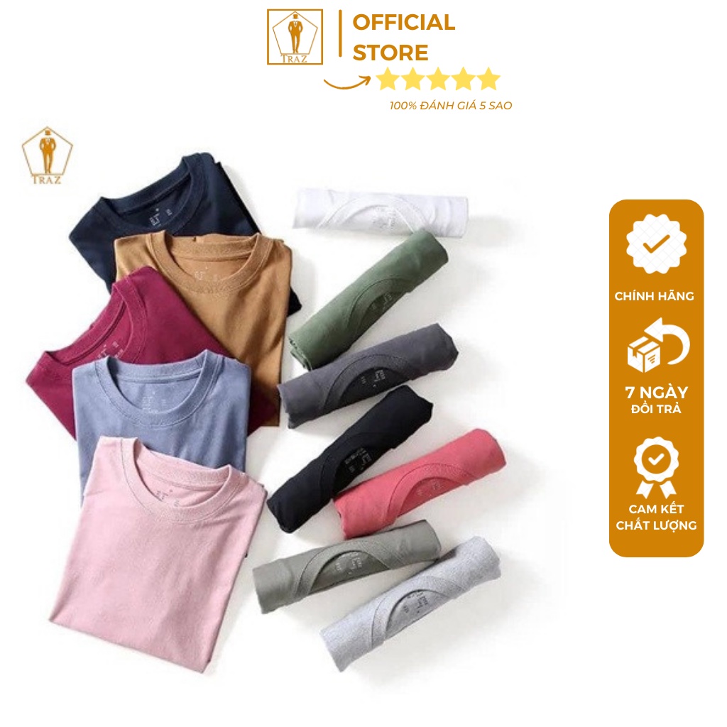 Áo Thun Nam Trơn 265g Basic TRAZ, Áo Phông Nam nữ Tay Ngắn Phom Rộng Suông Unisex 100% COTTON Thấm Hút Mồ Hôi
