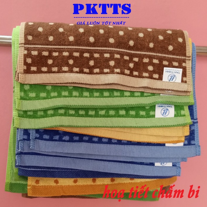 Khăn mặt cỡ lớn 55 x 30 cm thương hiệu Tân Thịnh hàng Việt Nam chất lượng cao.