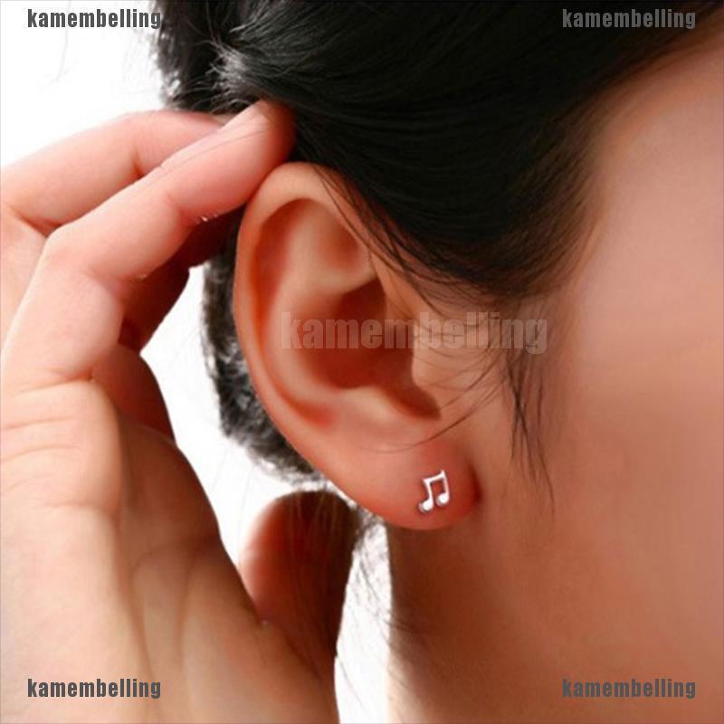 Bông Tai Mạ Bạc 925 Hình Nốt Nhạc Dễ Thương