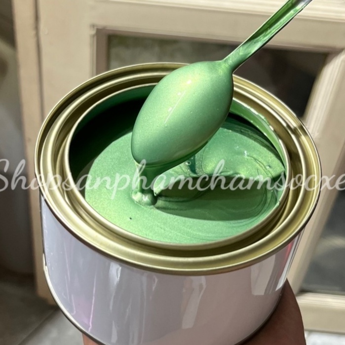 Nhũ xanh lá mạ ánh vàng - Sơn 1k xe máy ô tô đóng lon 0.5kg và 1kg