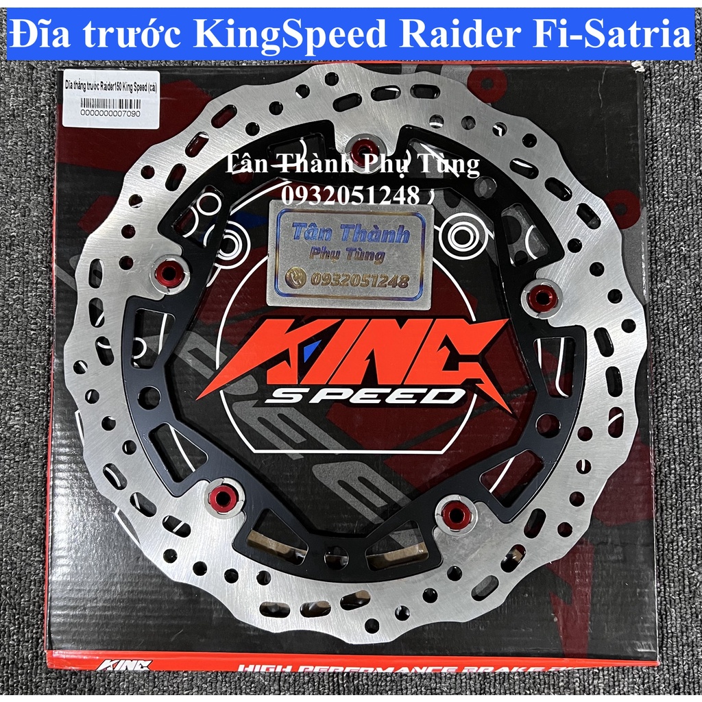 Đĩa trước sau KingSpeed Raider Fi, Satria gắn như zin