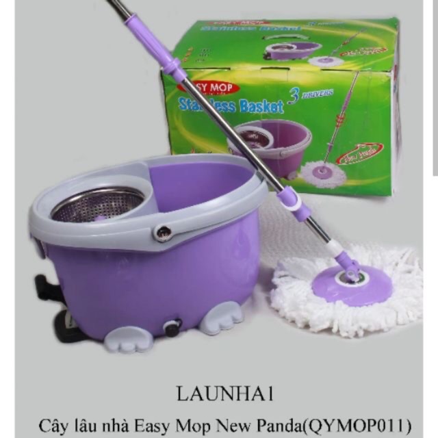 BỘ CHỔI LAU 360 TÍM LỒNG INOX THÁI LAN
