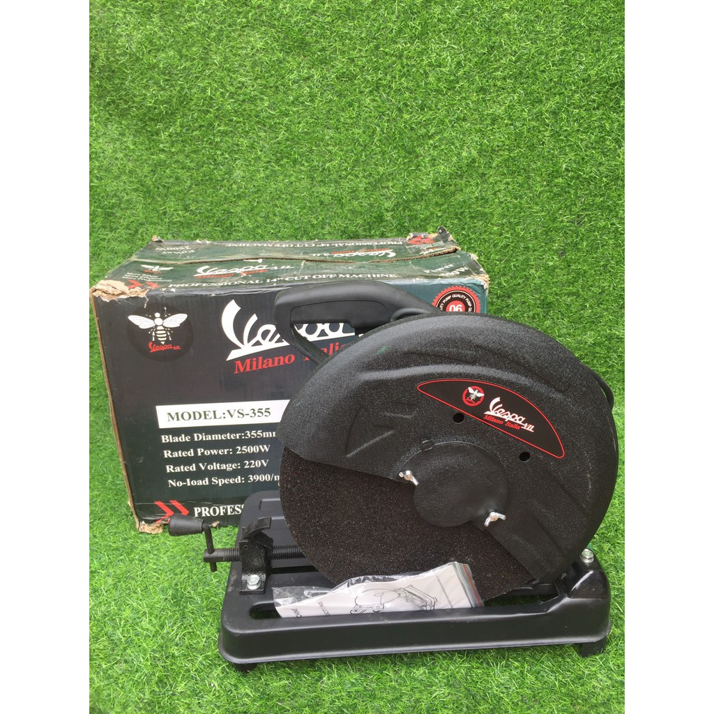 Máy cắt sắt Vespa 355 công xuất 2500w, dây đồng máy cắt sắt bàn mạnh mẽ, may cat sat ban bảo hành uy tín