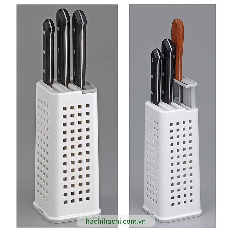 Ống để dao 3 ngăn Có ngăn điều chỉnh cao thấp Inomata - Hachi Hachi Japan Shop