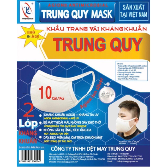 Khẩu trang vải nano kháng khuẩn( set 10 cái )