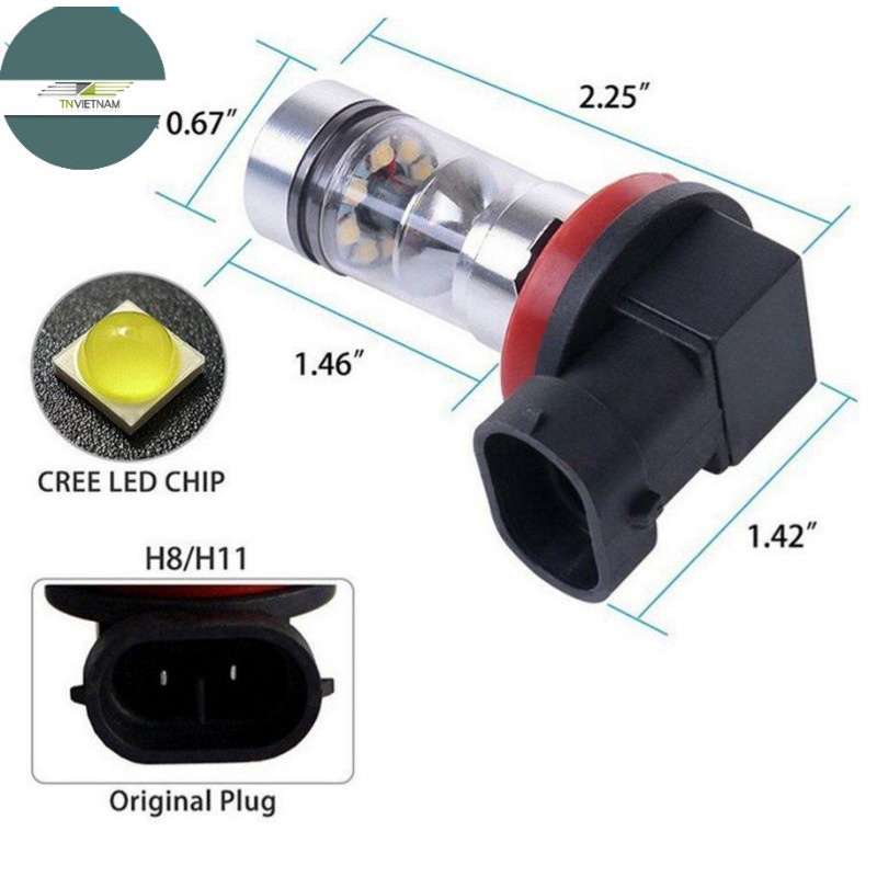 Bộ 2 Bóng Đèn Led Bi Mini Chân H1 H4 H7 H11  Siêu Sáng.