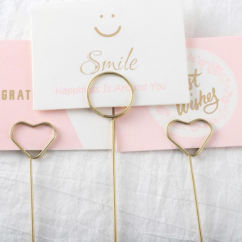 Giá Đỡ Thẻ Tin Nhắn AUGUSTINA Hình Hoa / Trái Tim Mạ Vàng Cho Tiệc Cưới