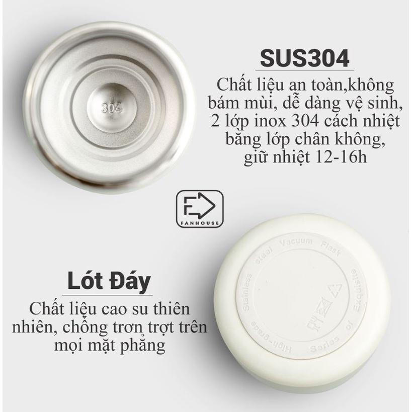 Bình nước giữ nhiệt Ulike 1000ml Minaho,bình giữ nhiệt lock lock inox 304,bình giữ nhiệt 12h có ống hút kèm Sticker