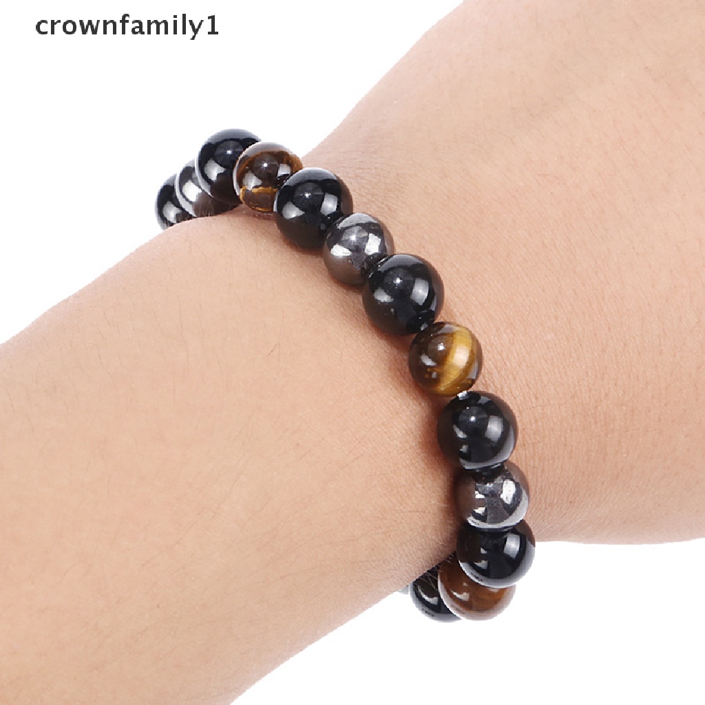 Vòng Tay Chuỗi Hạt Đá Hematite Từ Tính Chăm Sóc Sức Khỏe Giảm Cân crownfamily1