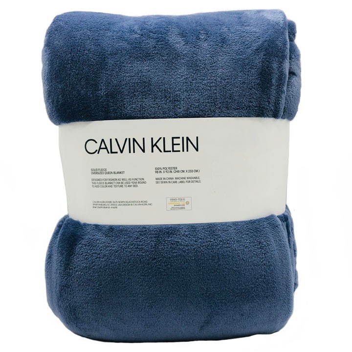 Chăn Calvin Klein Solid Fleece - Queen Size Navy