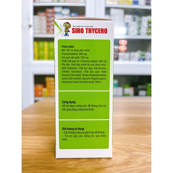 ✅ Siro THYCERO dùng cho trẻ sức đề kháng kém