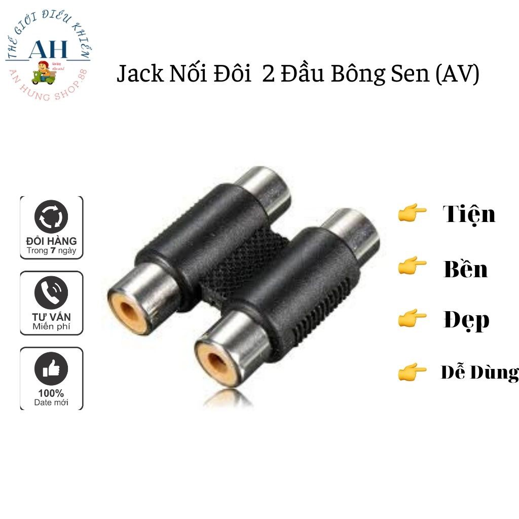 Jack Nối Đôi 2-2  Đầu Bông Sen  Với Nhau Thành 1 Sợi Dài Chặt Chẽ,Không Chập Chờn.