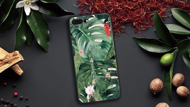 Ốp Lưng Kính Bóng Lá Cọ 13ProMax 12ProMax 11ProMax XSMAX X XS 7Plus FUKISHOP