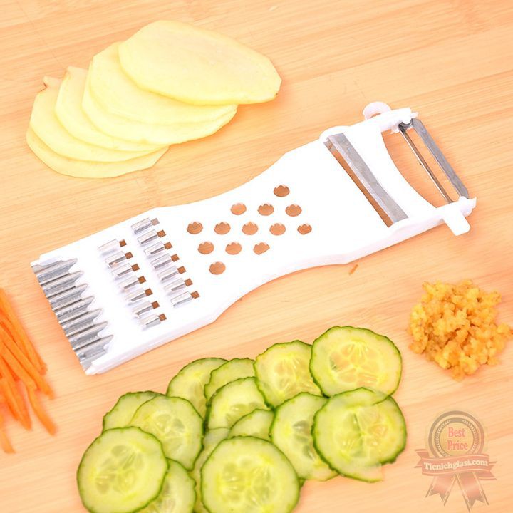 Dao nạo thái củ quả cà rốt bào hành tỏi đa năng 5in1 5 in 1 | Dụng cụ cắt sợi khoang lang tây trang trí món ăn