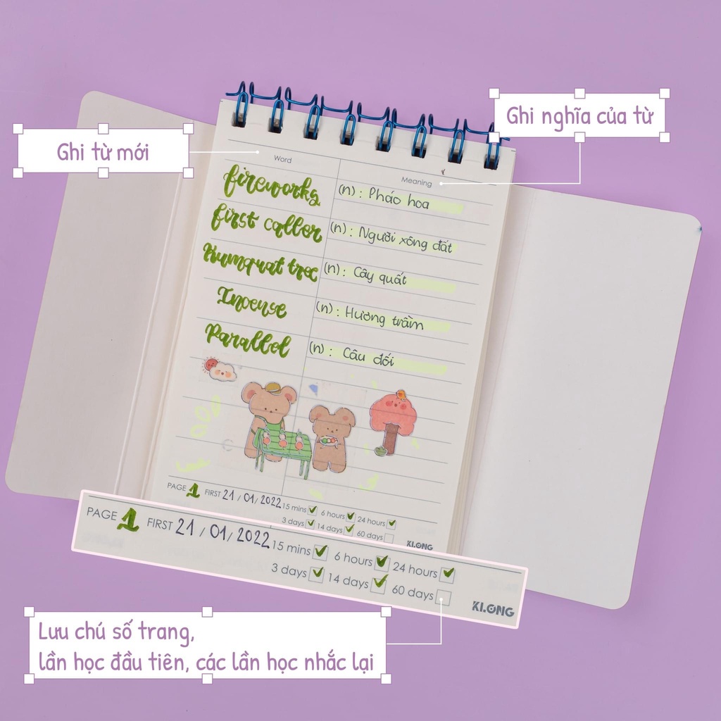 KLONG Sổ học từ vựng Word Study A6 - 120trang