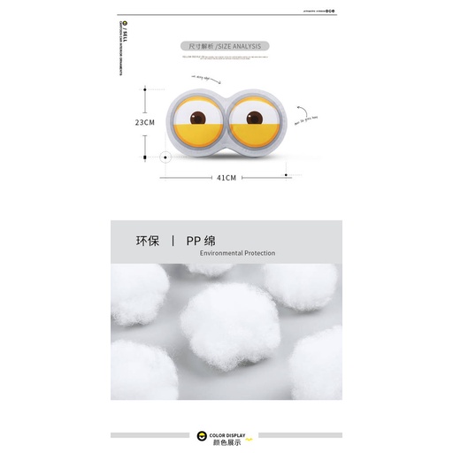 Gối tựa đầu hình đôi mắt Minion dễ thương cho xe hơi