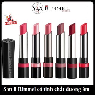 [ Rimmel london ] Son lì lâu trôi rimmel có tinh chất dưỡng ẩm đủ màu - hàng có vỉ