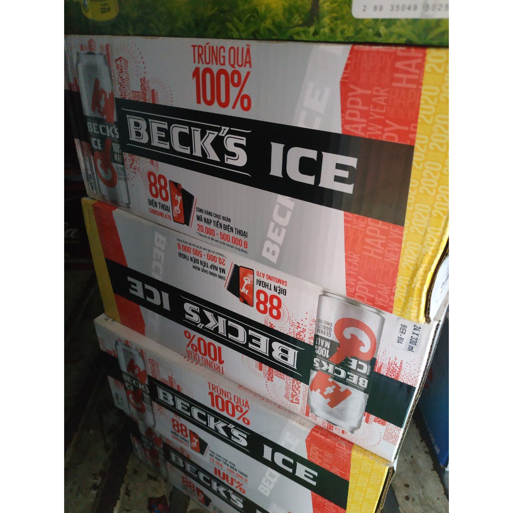 Thùng 24 lon bia Beck's Ice 330ml [Mẫu mới - Trúng Vàng]