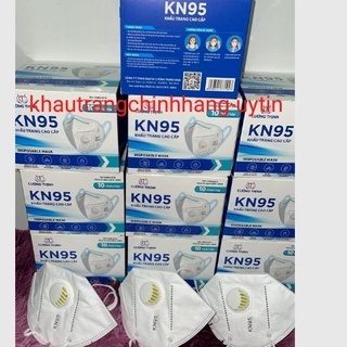 Hộp 10 cái Khẩu trang N95 Cường Thịnh có van-Khẩu trang y tế có van thở, kháng khuẩn, chống bụi siêu mịn