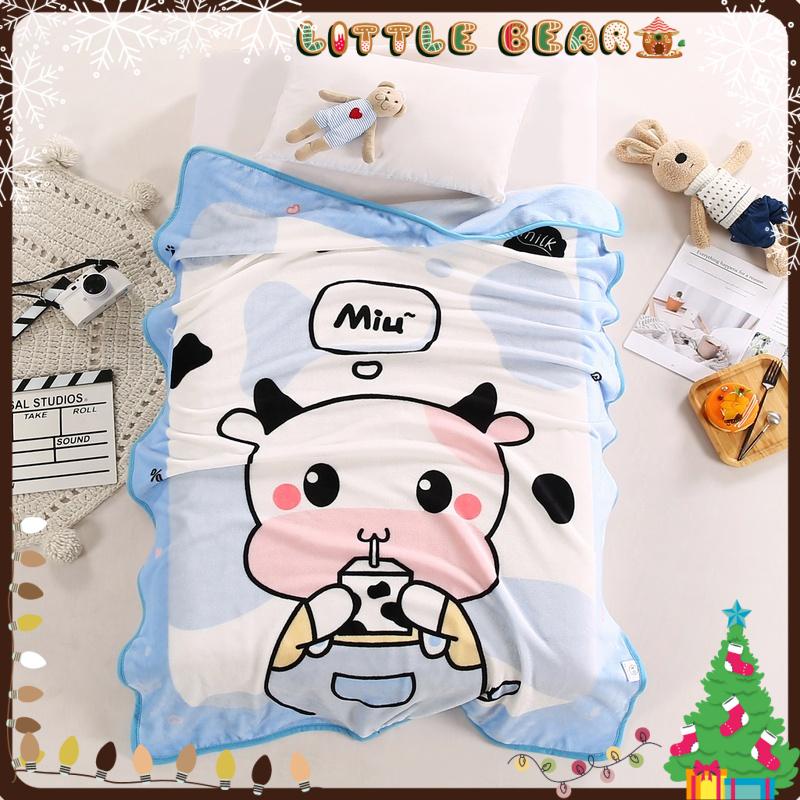 Chăn lông tuyết cho bé siêu mềm mịn hình thú cho bé dễ thương 1m x 1m4 - Little Bear
