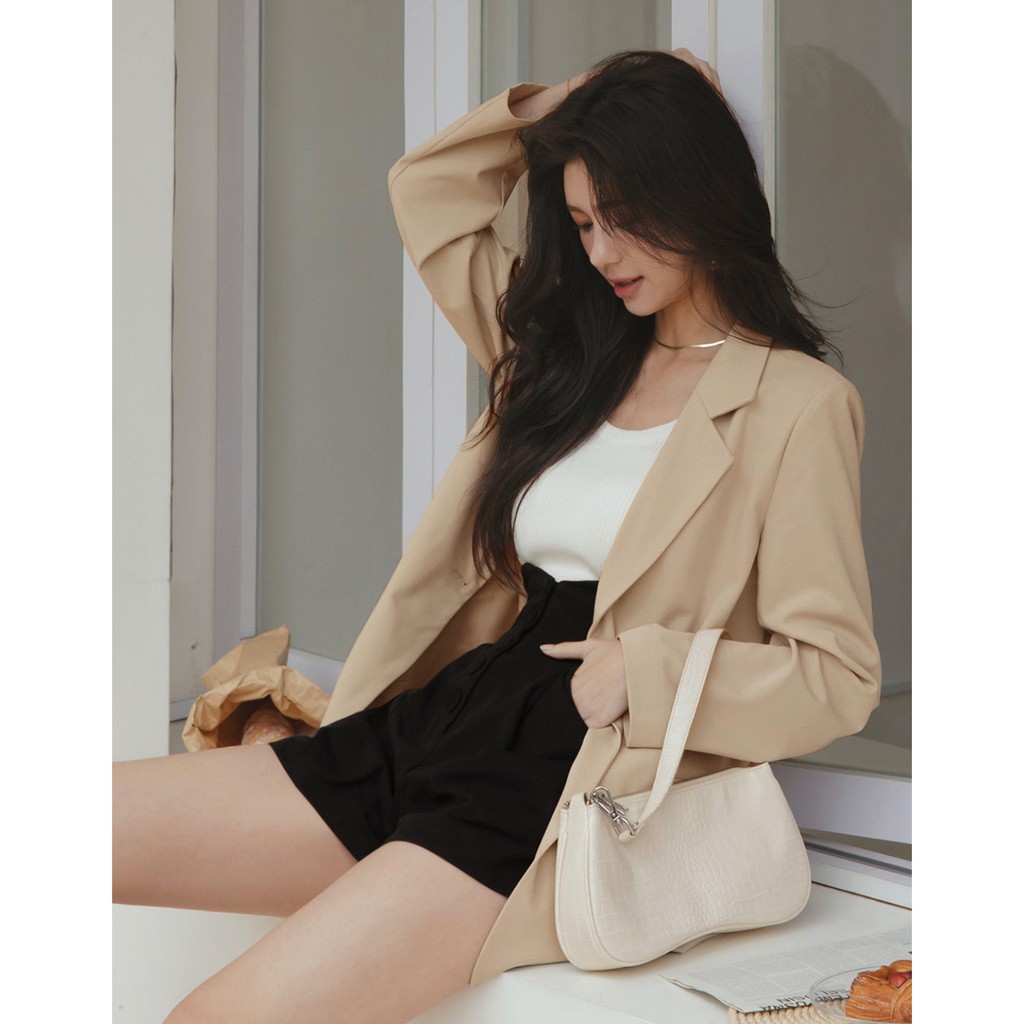 Áo khoác blazer hàn quốc có độn vai nữ Air Space 2111826001 | BigBuy360 - bigbuy360.vn