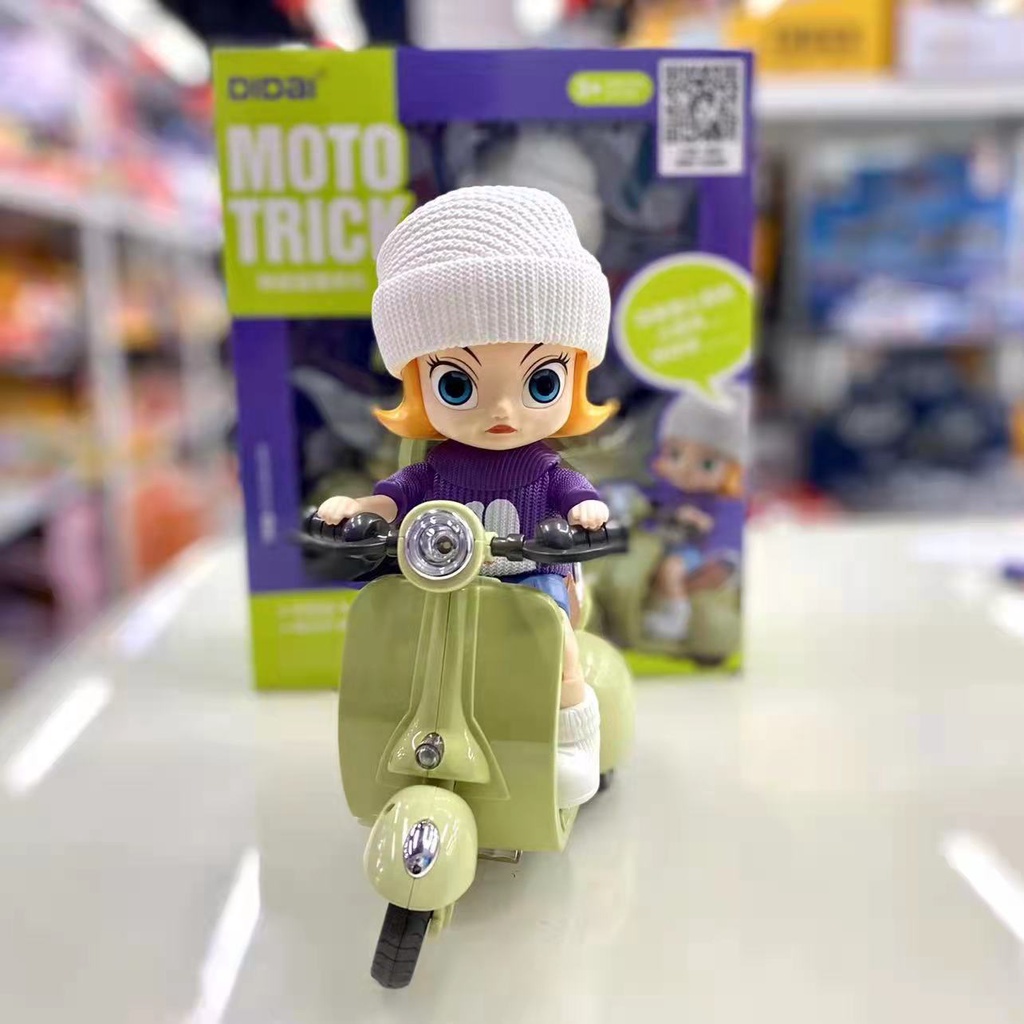 Mô Hình Xe Mô Tô Điện Xoay 360 Độ Đồ Chơi Vui Nhộn Cho Bé