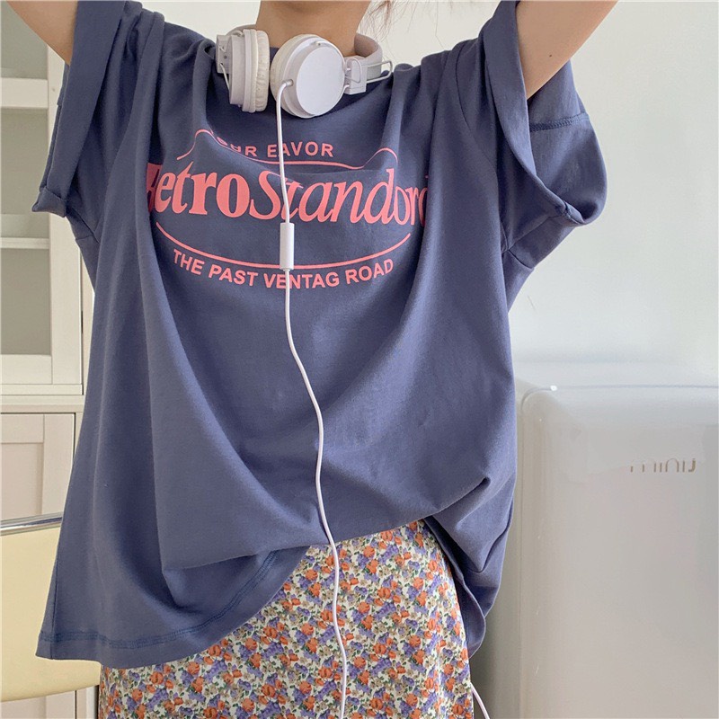 Áo thun xanh Betro NM chất thun cotton dầy dặn cầm nặng tay, màu xanh, from thụng tay lỡ