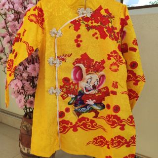 Áo dài gấm bé trai