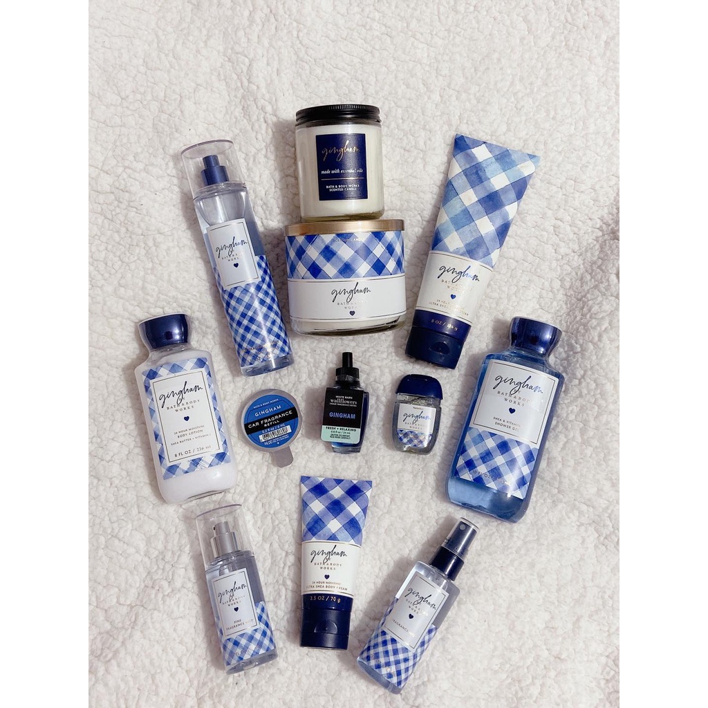 Gingham BBW sữa tắm lotion nước hoa xịt thơm toàn thân Bath & Body Works Gel Mist Chuẩn Auth