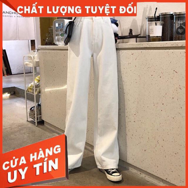 Quần Jeans ống rộng dáng dài gấp lai- hình thật chính chủ