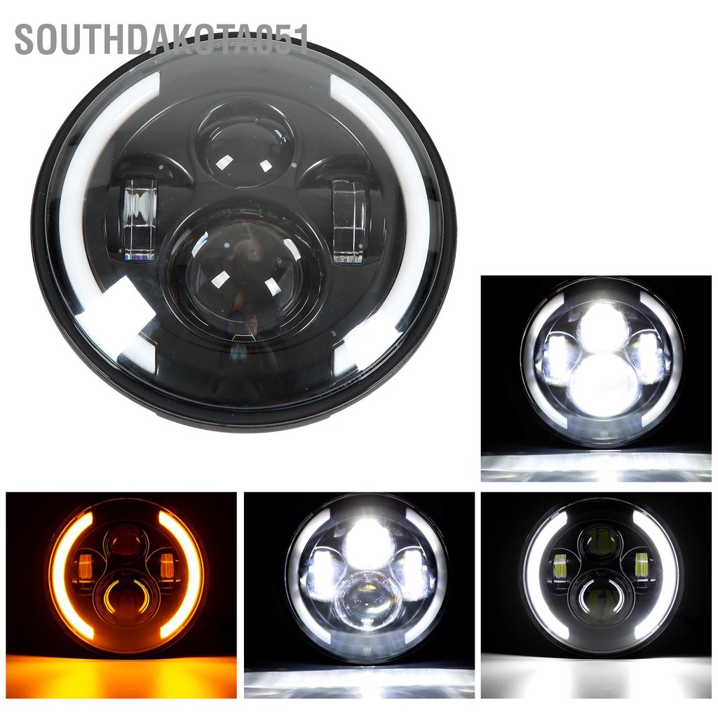 Đèn Pha LED Halo Hình Tròn 7 Inch Màu Sắc Đôi Thông Dụng Thay Thế Cho Road Star VStar 650 Royal Star