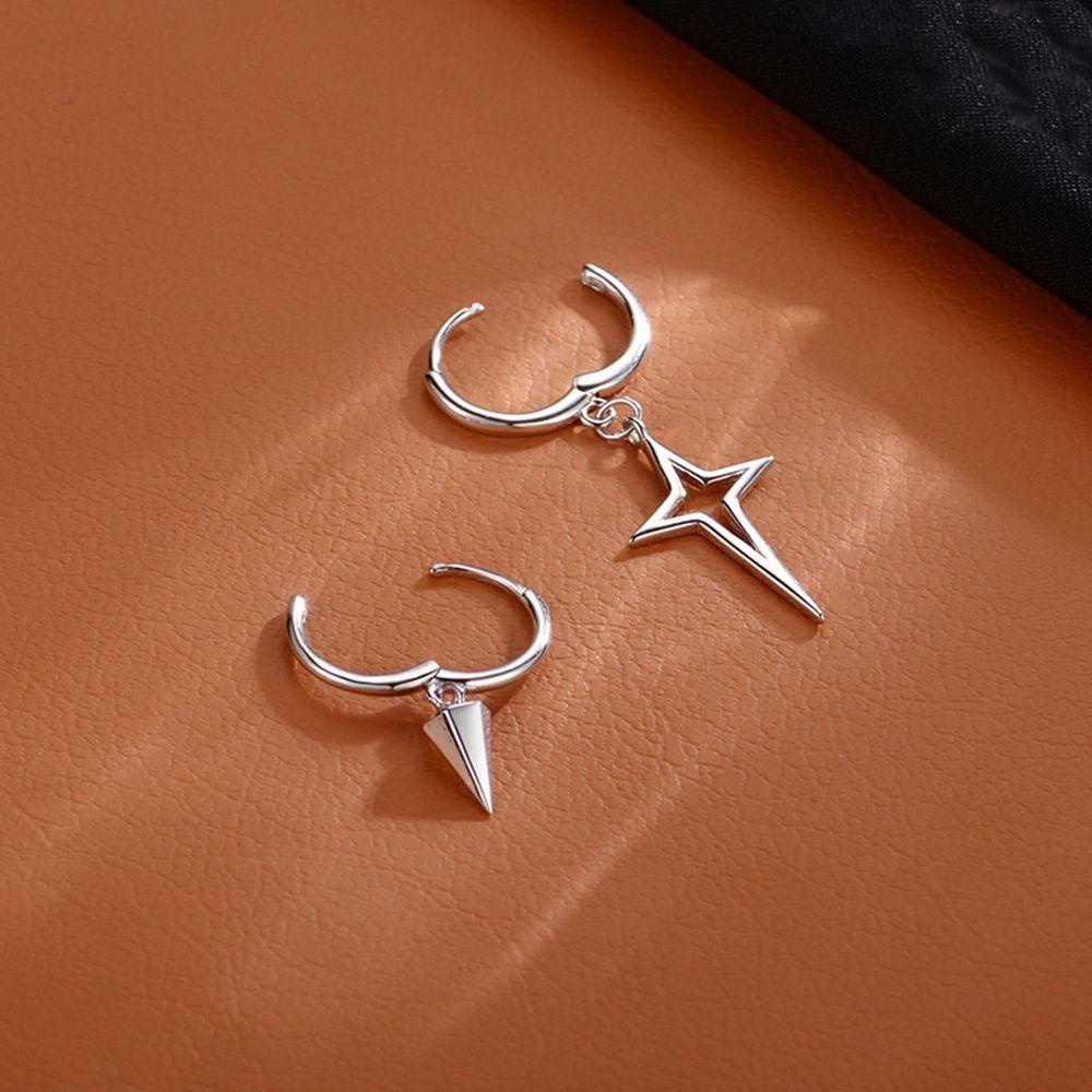 Bông Tai Bất Đối Xứng Họa Tiết Hình Học Cá Tính Cho Nữ|Khuyên Tai Đinh Tán Bằng Đồng Cá Tính Cho Nữ