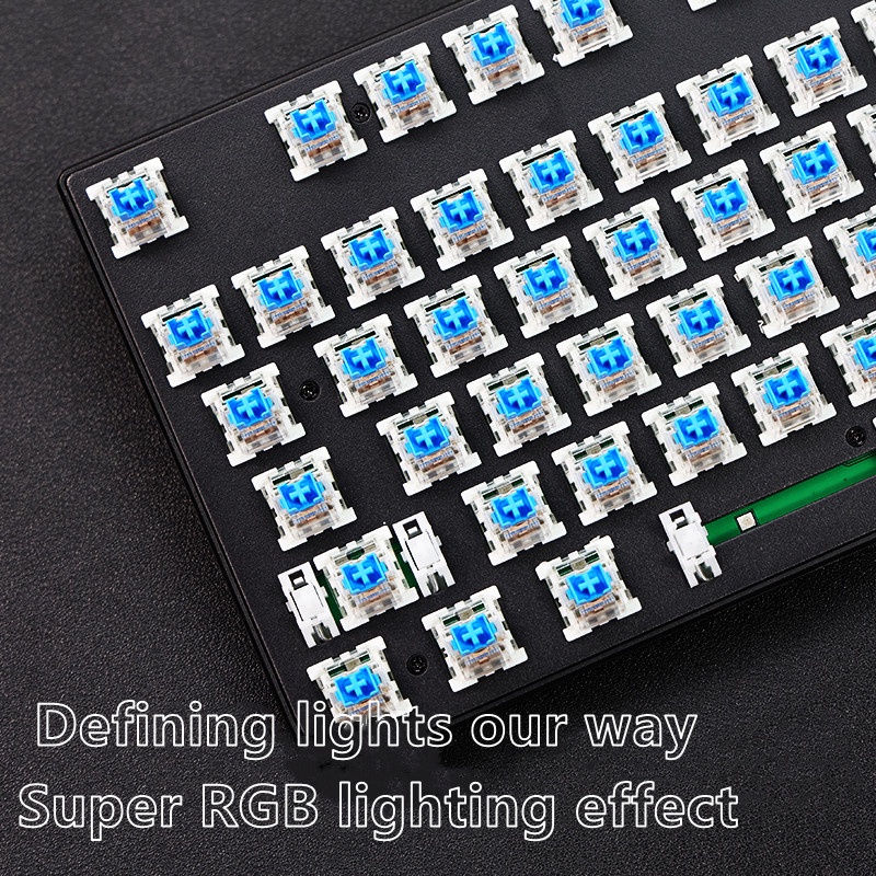 108 Bộ bàn phím cơ học Hiệu ứng ánh sáng RGB Ootemu Blue / Red Switch Bàn phím dành cho học sinh có dây Kit