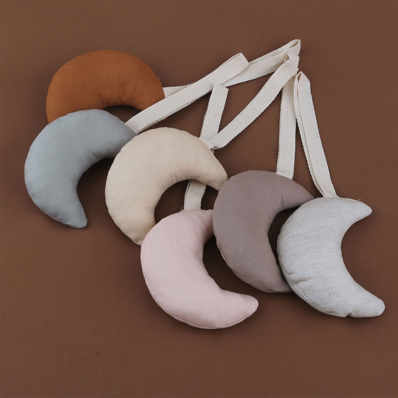 Dây Kẹp Núm Vú Giả Bằng Cotton Mềm Hình Mặt Trăng Trang Trí Cho Bé Sơ Sinh