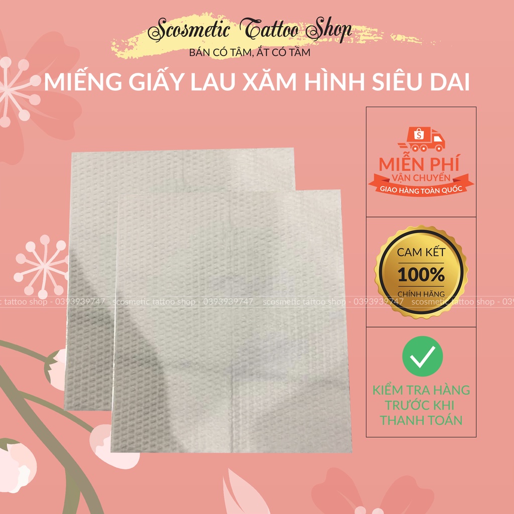 Giấy khô lau mực xăm ,miếng giấy mềm dai 1 Gói/100 miếng | BigBuy360 - bigbuy360.vn