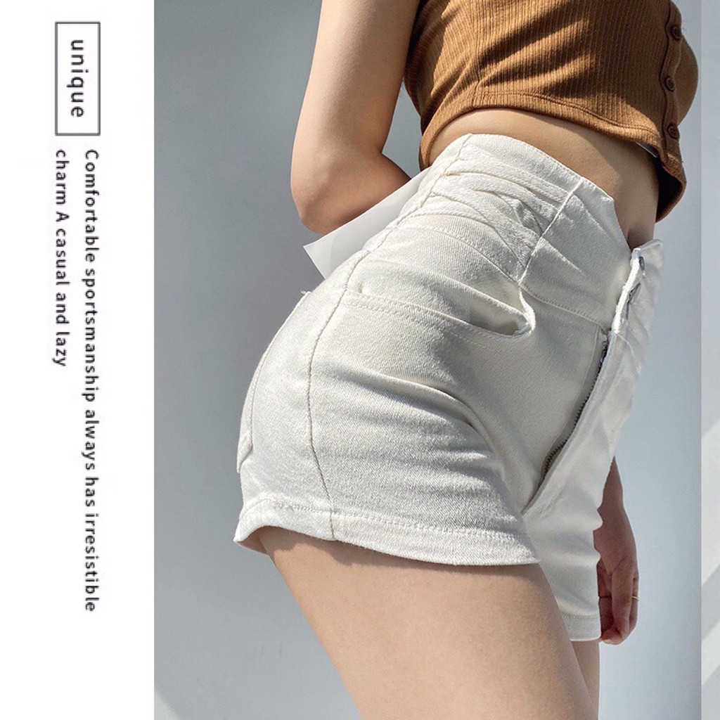 Quần Short jean nữ lưng cao MunMunStore quần đùi nữ 3 cúc chất jean mềm mại (ảnh + video thật) 8977