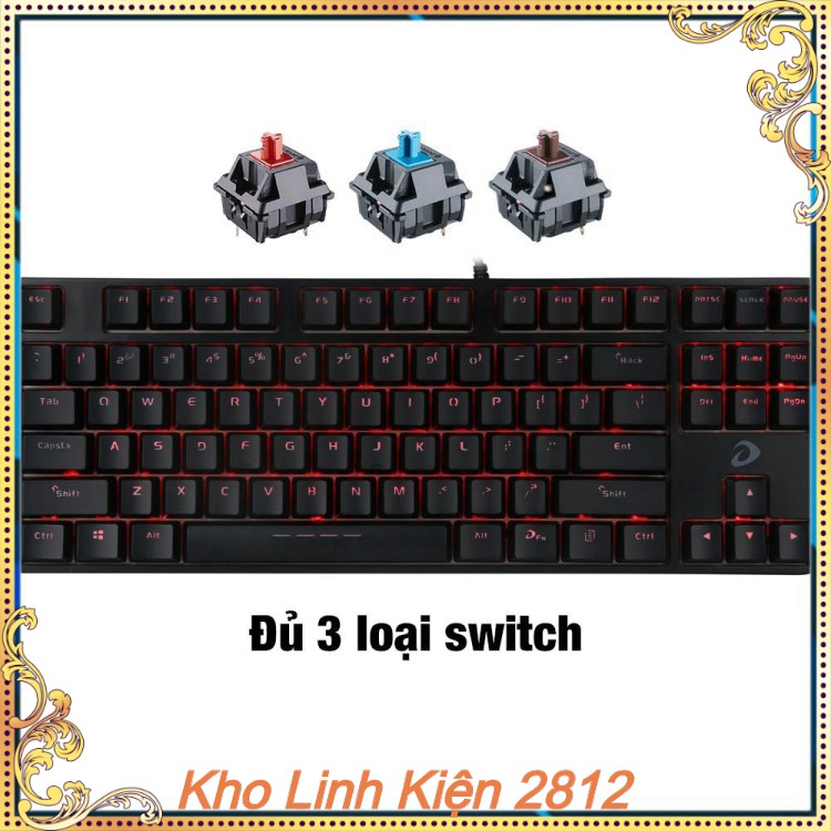 Bàn phím cơ Gaming DAREU EK87 - Black, Bàn phím led cao cấp